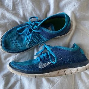 Nike Free Flyknit 4.0 Shoes - Blue - US 9